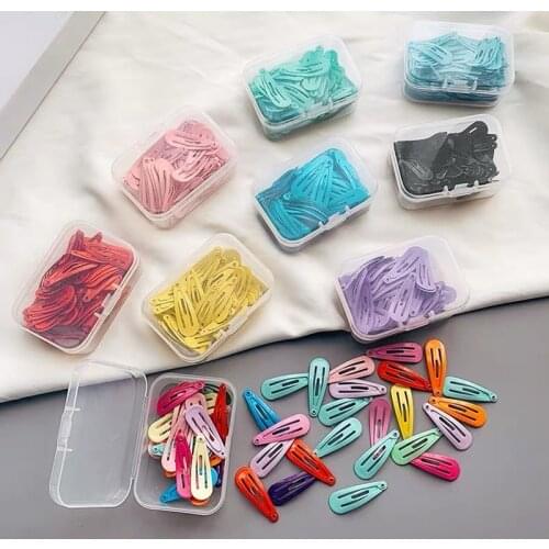 50Pcs Baby Hair Pin Colorful Metal Hair Clip Spray Paint Drop-shaped Hairpin Kid Princess Hair Pin Girls Women Headwear