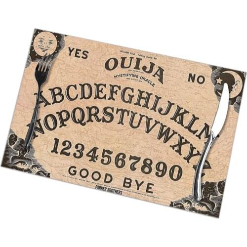 6 Pcs Placemat Table Mat Ouija Board Spirits Print For Tables Heat-insulation Linen Kitchen Dining Pads