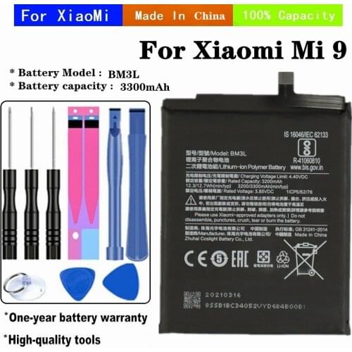 2021 Years BM3L 3300mAh Battery For Xiaomi 9 Mi9 M9 Mi 9 Phone Battery High Capacity Batteries + Tools