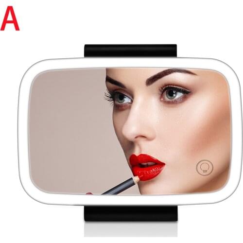 Car Sun Visor Mirror with LED Lights Makeup Sun-Shading Adjustable Vanity Cosmetic Mirror with Clip Touch Screen Make Up Mirror