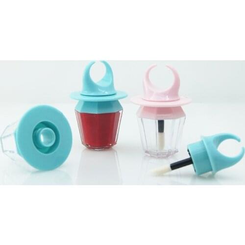 Lip Gloss Wand Tubes Blue Pink Cute Ring Milk-Bottle Shape Liquid Lipstick Cosmetic Containers 8 ml Tubes For Lip Gloss 30/50pcs