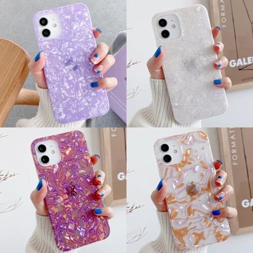 Glitter Dream Shell Pattern Phone Case For iPhone 12 11 Pro Max XR XS Max X 8 7 Plus Soft IMD Silicone Cover For iPhone 12 Pro