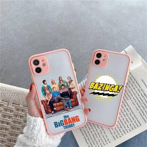 The Big Bang tv show cartoon Phone Case For iPhone 12 11 Mini Pro XR XS Max 7 8 Plus X Matte transparent Pink Back Cover