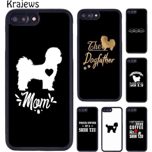 Krajews i love Shih Tzu puppy dog Phone Case For iPhone 5 6S 7 8 plus 11 12 Pro X XR XS Max Samsung Galaxy S6 S7 S8 S9 S10 PLUS