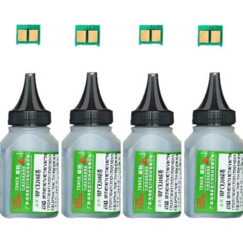 CB540A black Toner Powder + 4 pcs chip for HP CB540A cartridge LaserJet Pro CP1514n CP1515n CP1516n CP1517ni CP1518ni CP1519ni