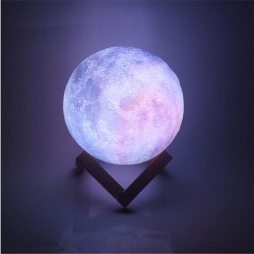 Kids gift LED Night Light 3D Moon ball Rechargeable Color Change 3D Moon Lamp Childrens Lights Night Lamp for Home