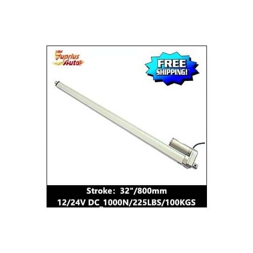 By Express with mounting brackets : 32inch/800mm stroke 12v/24v linear actuator - 1000N/ 225lbs/ load tubular linear actuator
