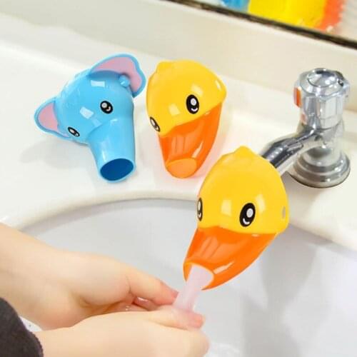 1Pc Cute Cartoon Elephant Bathroom Faucet Sink Extender Child Wash Hand Diverter Faucet Extender Bathroom Accessories