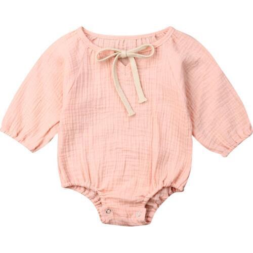 0-24M Newborn Infant Baby Girls Bow Rompers Long Sleeve Vintage Baby Girls Jumpsuit Autumn Costumes Baby Clothes