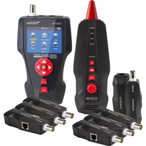Lan cable length measuring device NF-8601W with port flash data POE PING network cable tester