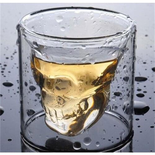 Transparent Crystal Skull Head Cup Creative Skull Cup Shot Glass For Whiskey Wine Glasses Vodka Bar Club Beer Wine Bottle Drink