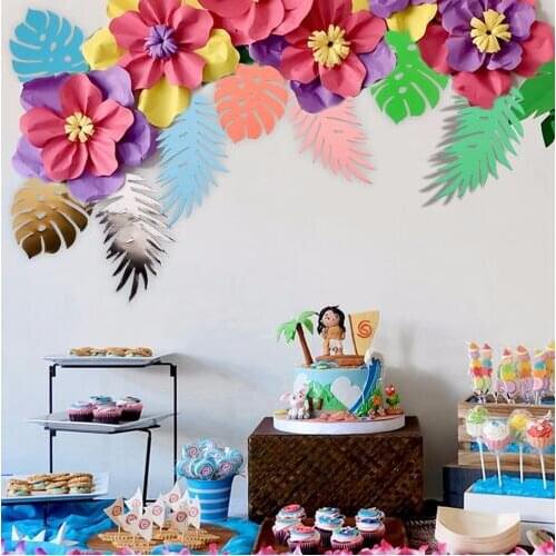 Diy Monstera Artificial Palm Leaves Paper Plant Turtle Leaf Table Decoration Accessories Wedding Decoration For Home