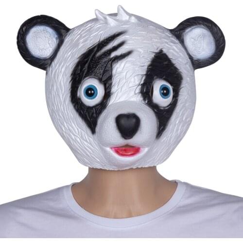 Cute Bear Latex Mask Halloween Carnival Animal Fancy Dress Party Costume Props Lifelike Headgear