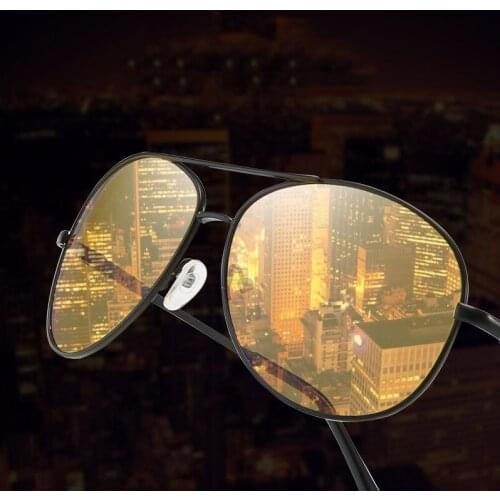 New Mens Metal FramePolarized Sunglasses Men Women Driving Pilot Chameleon Vintage Sun Glasses Change Color Day Night Vision