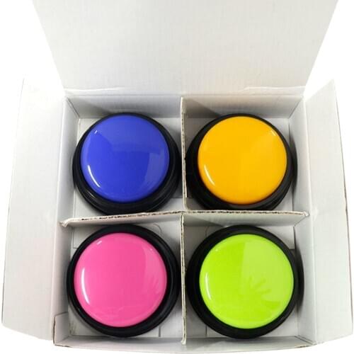 Small Size Easy Carry Voice Recording Sound Button for Kids Interactive Toy Answering Buttons Orange+Pink+Blue+Green