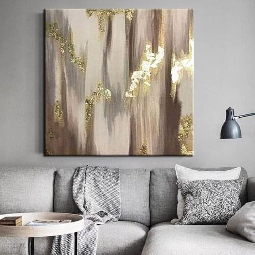 Excellent Artist Golden Oil Painting 100% Handpainted Abstract modern on Canvas Luxury Gold Foil Abstract canvas Painting art