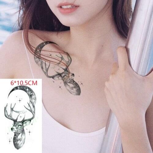 Waterproof Temporary Tattoo Sticker ins Elk moon sexy Body Art flash tatoo fake tatto for Women Men