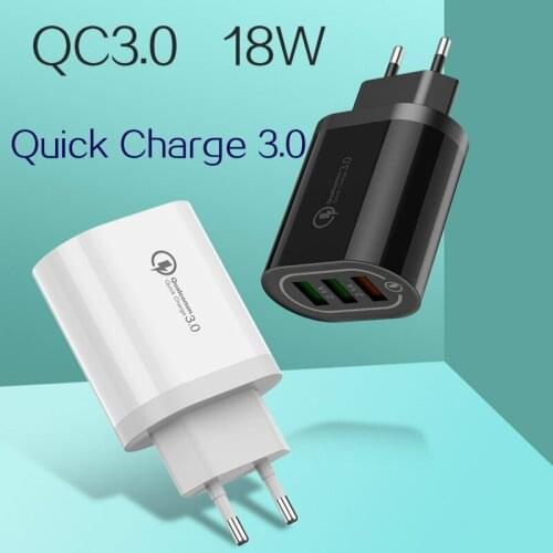 QC3.0 3 USB Charger Quick Charge 3.0 Fast Charger Mini Phone Charger For Xiaomi Samsung S10 Plus Huawei Redmi Note 8 pro