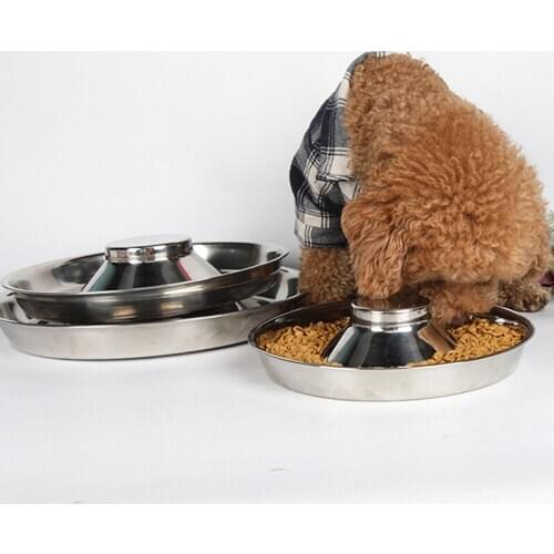 Healthy Eating Bloat Stop Anti Choking Portable Slow Feeder Durable Cat Dog Bowl Food Container Dish Puppy Water Stainless Steel