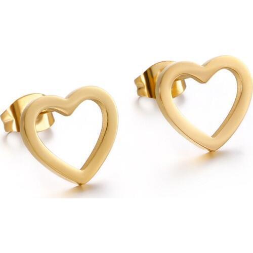 Ladies fashion simple trend titanium steel hollow earrings