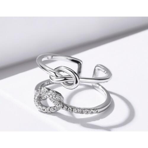 SODROV knot Ring Genuine 925 Sterling Silver Open Engagement Jewelry for women R045