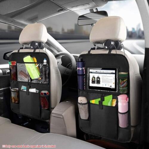 1Pc Car Backseat Organizer Car Kick Mats for Children Back Seat Protectors Large Capacity With Transparent PVC Window Pocket