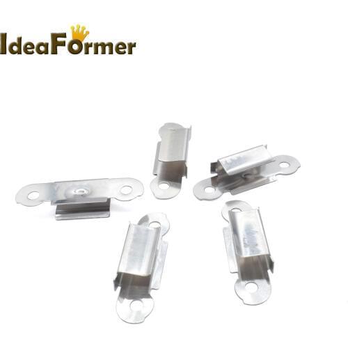 10Pcs/lot Ultimaker UM2 Hot Bed Glass Plate Fixing Clips board Heated Bed Steel Platform Clamp 3D Printer Hardware accessories