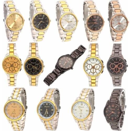 10pcs Mixed Lot Women Watch Stainless Steel Case Luxury Casual Quartz Wristwatch Cheap Watches