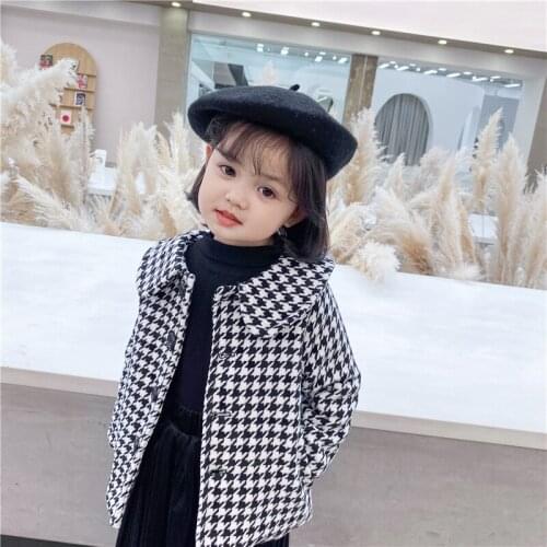 2021 Elegant Jacket Winter Spring Coat Outerwear Top Children Clothes School Kids Costume Teenage Girl Clothing Woolen Cloth Hig