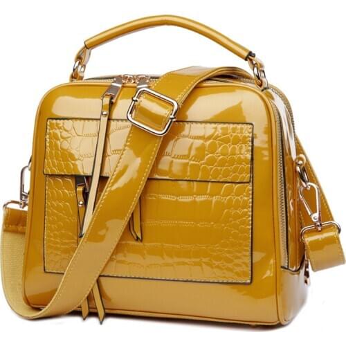 2021New Luxury Patent Leather Women Handbags Animal Crocodile Pattern Designer Ladies Crossbody Shoulder Bags