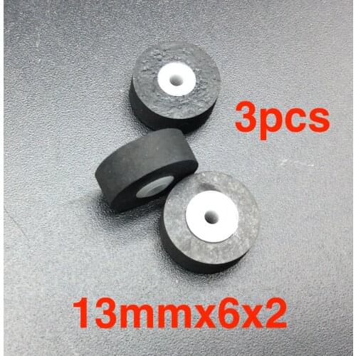 3pcs 13mmx6x2 rubber pinch roller for press belt pulley audio player tape recorder cassette deck Stereo
