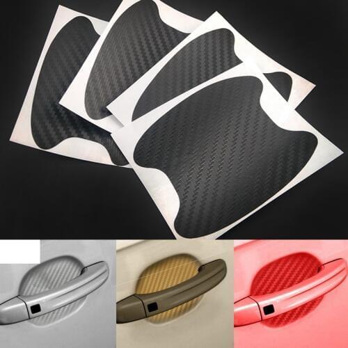 4pcs/lot car carbon fiber door handle anti-scratch sticker for Citroen C-Quatre C-Triomphe Picasso C1 C2 C3 C4 C4L C5 Elysee