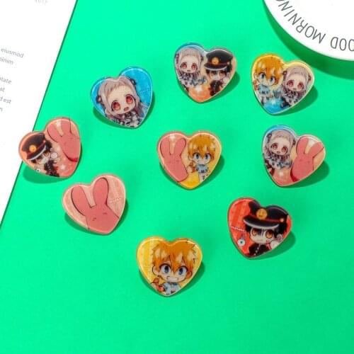 9pcs/lot Anime Toilet-Bound Hanako-Kun Heart Brooch Badge Decoration Clip toy gift