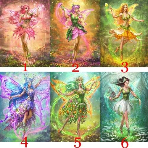 5D Diy Diamond Painting Cartoon Butterfly Girl Picture Full Round Square Cross Stitch Rhinestone Embroidery Decor