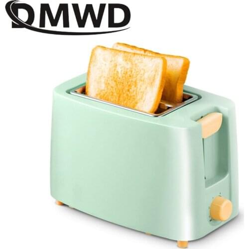 DMWD Automatic Toaster 2 Slices Toast Baking Oven Electric Spit Driver Household Mini Breakfast Machine Two Slots Bread Maker EU