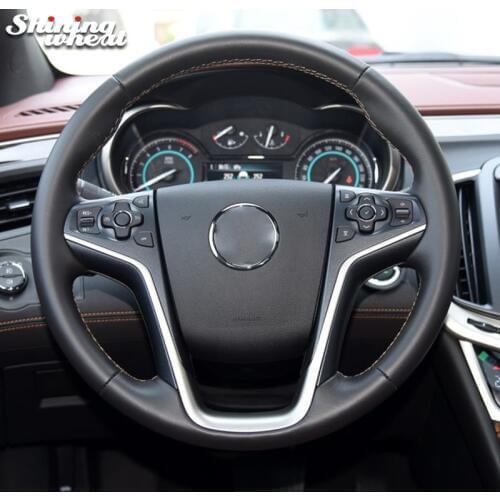 Shining wheat Black Artificial Leather Car Steering Wheel Cover for Buick Lacrosse 2013-2015