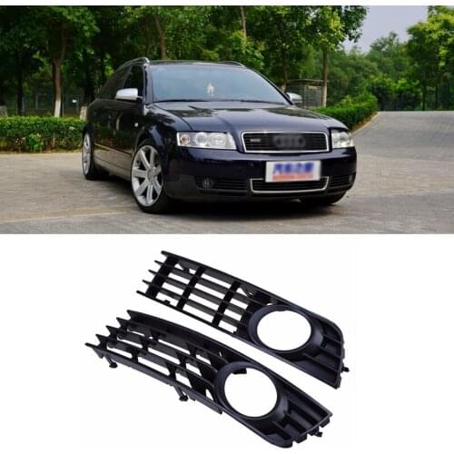 Black Auto Front Bumper Driving Fog Lights Cover Lamp Frame Trim For Audi A4 B6 2001-2005
