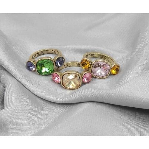 European and American jewelry earrings fashion trendy fashionable high-end glass No. 7 ladies ring D98