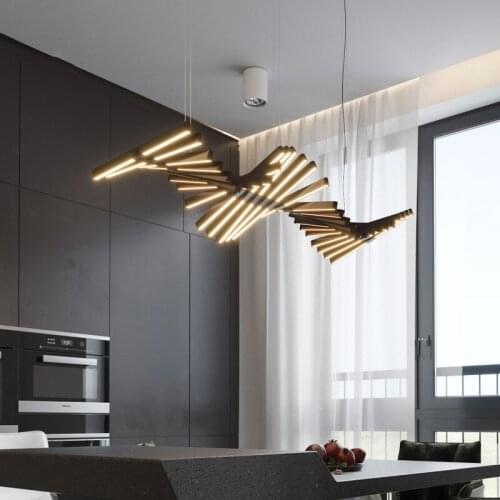 Creative Fish-bone Chandelier Dinging Room Pendant Lamp Decor Lighting Fixture LED Suspension Lamp PA0086
