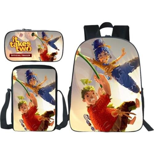 It Take Two Backpack Game Cosplay Fashion Pencil Case Shoulder Bag Backpack Large Capacity Bookbag Teen Knapsack Boy Girl Bags