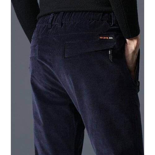 Men Vintage winter Corduroy Slim 4 color Casual Dress Suit Pants Fashion Business Brand Clothes jeans Trousers Plus Size 38