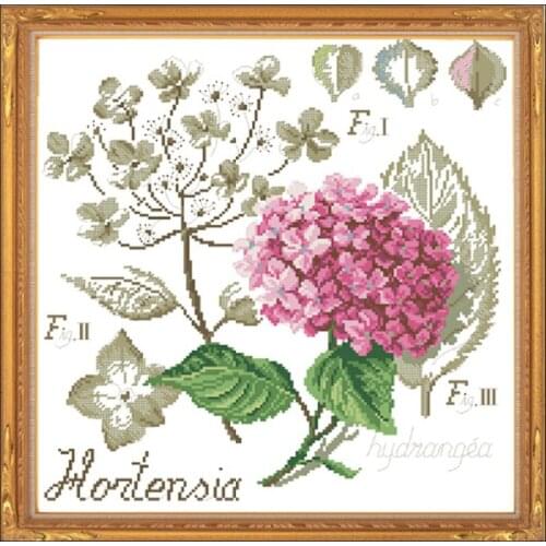 Shadow Series Hydrangea Flower Needlework Embroidery Cross Stitch Kit Factory Sale 18CT/16CT/14CT/11CT/9CT