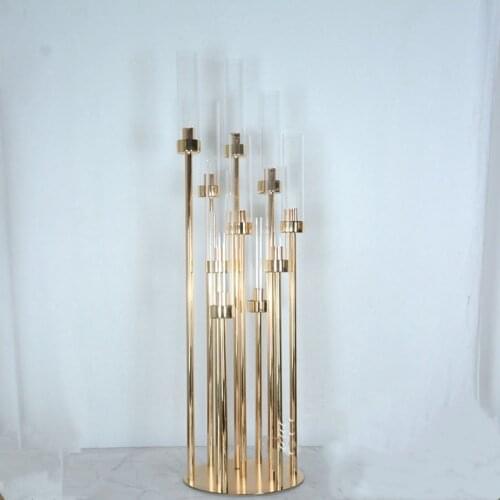 90cm tallest)New Arrival 10 Arms Candelabra Metal Candle Holder Gold Centerpieces for Event Wedding Party Decoration Home Decor