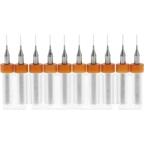 New 10Pc 0.3mm Tip 1/8" Shank Spiral Flute Tungsten Carbide Micro PCB Drill Bits
