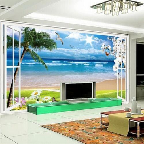 Wholesale Sea Lanscape Scenery 3d Photo Murals for Living Room Sofa Background Nature 3d Wall Murals Home Decor