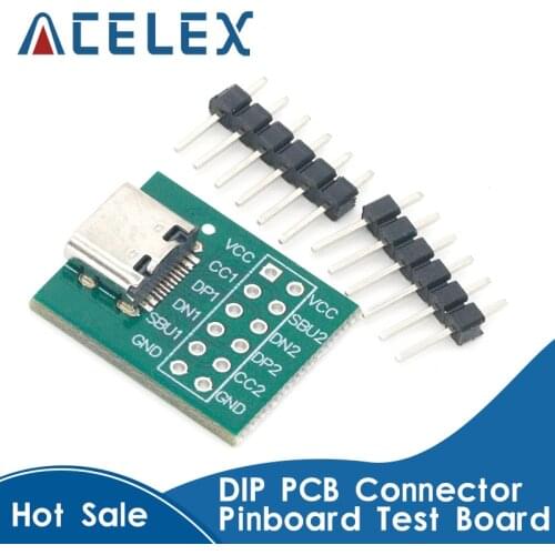 1PCS USB TYPE-C to DIP PCB Connector Pinboard Test Board Solder Female Dip Pin Header Adapter