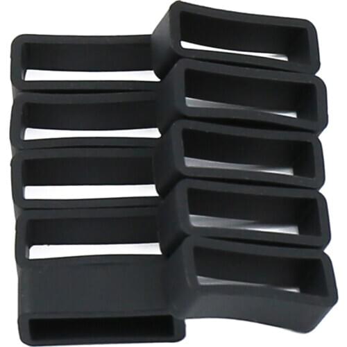 10pcs Black Watchbands 12 14 16 18 19 20 22 mm Strap Loop Ring Silicone Rubber Watch Bands Accessories Watch Holder Repair