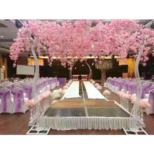 Romantic Wedding Decoration white Cherry Flower Tree Road Cited Arch Bride and Groom Photographing Props 2pcs/lot