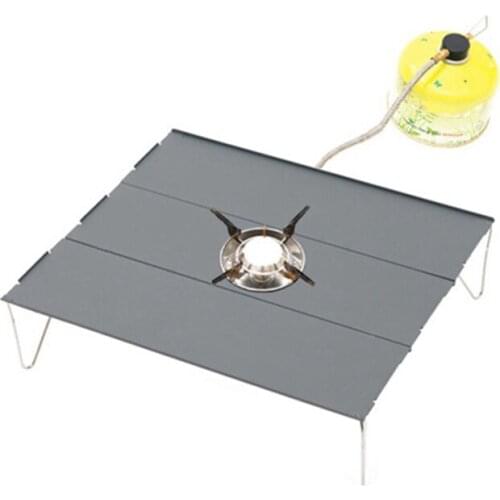 NHBR Folding Camping Table Portable Mini Outdoor Aluminum Lightweight Rectangle Table with Carry Bag for Camping BBQ Fishing