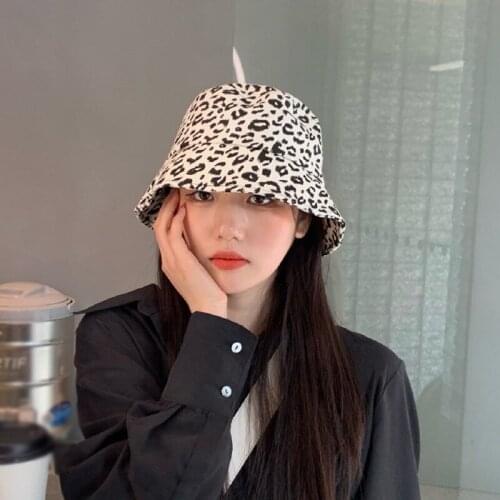 Spring Autumn Fisherman Female Leopard Wild Thin Sun Sunscreen Water Bucket